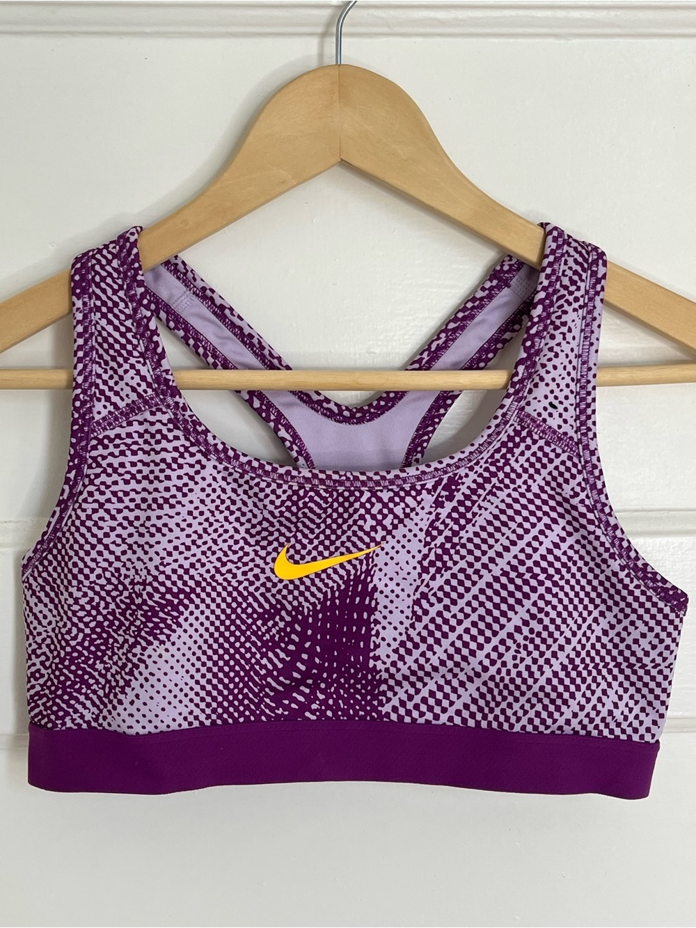 Nike Purple Patterned Racerback Sports Bra Girl Youth Lg